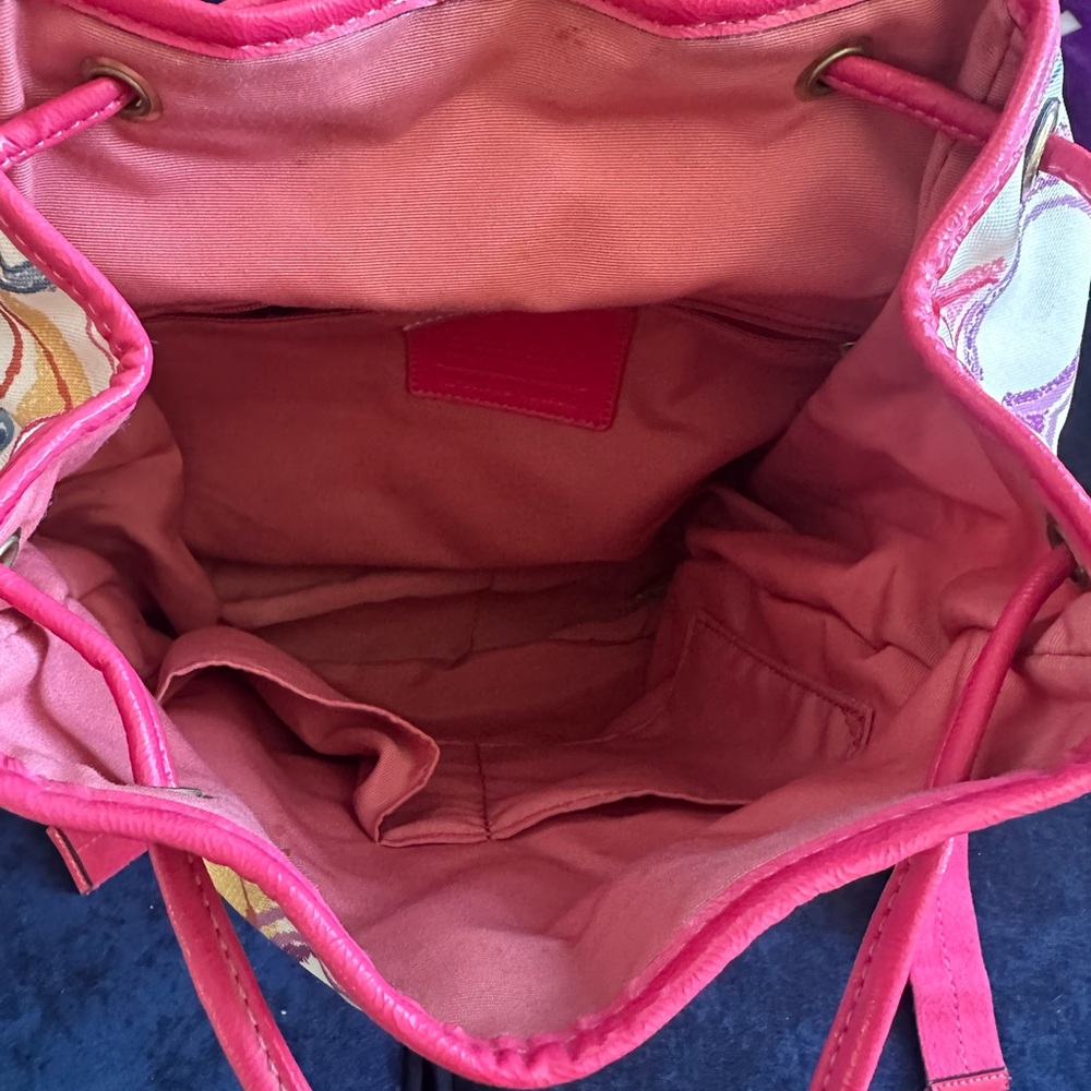 Coach Red and Multicolor Patterned Backpack - image 2